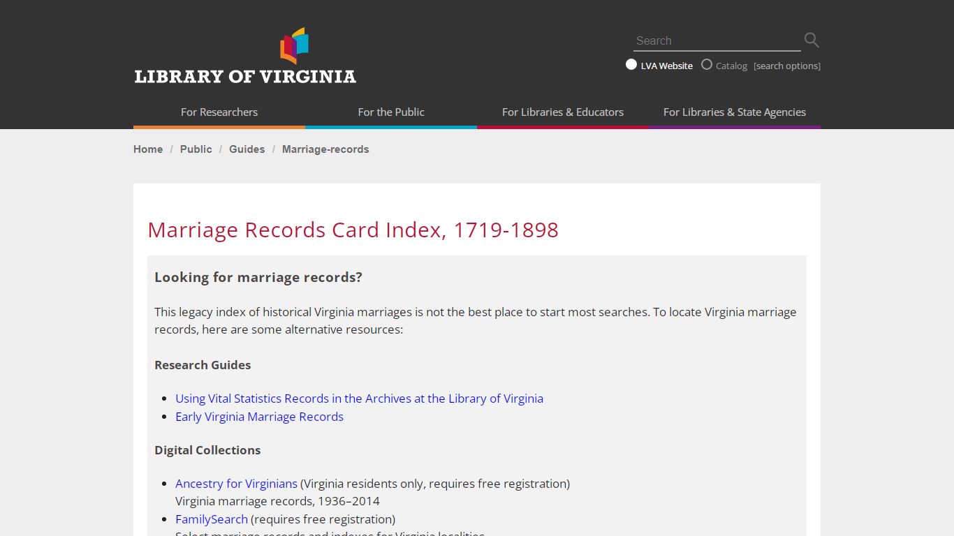 Marriage Records Collection - Library of Virginia